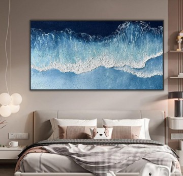 風景 Painting - ブルーオーシャン 2 砂浜アート壁装飾海岸